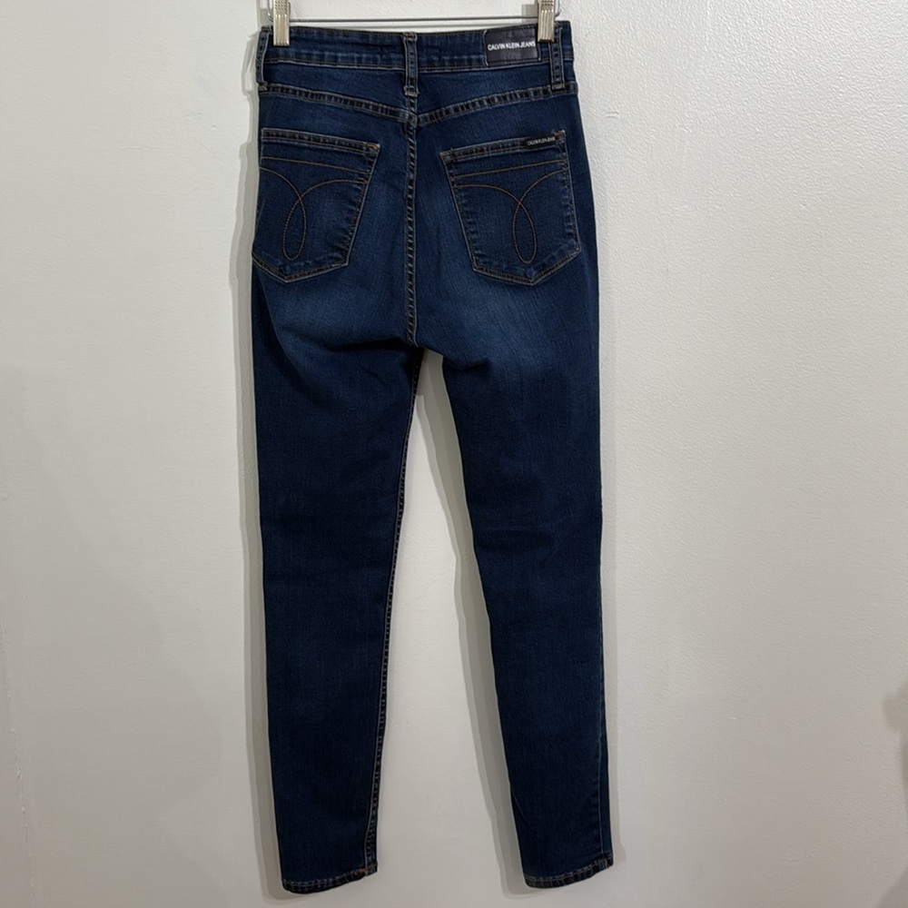 CALVIN KLEIN Ultra High Rise Skinny Jeans Womens Size 4 Dark Wash Classic - Picture 5 of 14